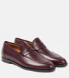 Loro Piana Sergio Leather Loafers In Burgundy