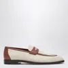 Loro Piana Sergio Loafers In Natural-coloured Canvas And Leather In Sand