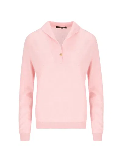 Loro Piana Sergio Polo-collar Sweater In Pink