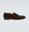 Loro Piana Sergio Suede Loafers In Brown