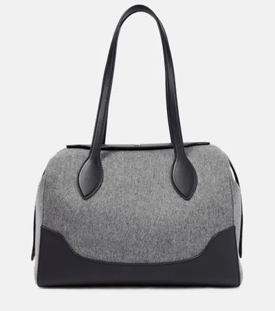 Loro Piana Sesia Happy Day Large Shoulder Bag In Wild Dove Melange/blue Navy