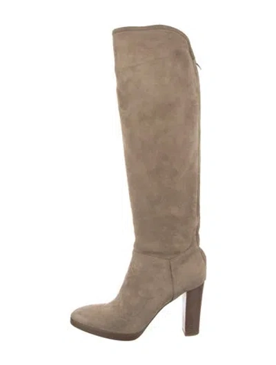 Pre-owned Loro Piana Sharmaine Suede Boots In Neutral