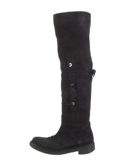 Pre-owned Loro Piana Shearling Boots In Black