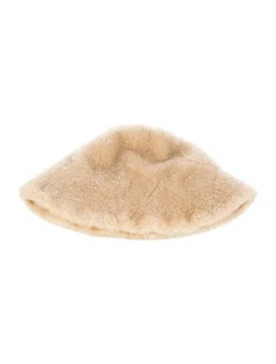 Pre-owned Loro Piana Shearling Bucket Hat In Neutral