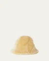 Loro Piana Shearling Cloche In Creamy Cashmere Mela