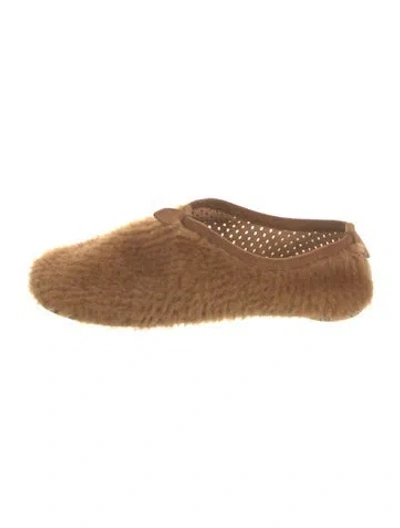 Pre-owned Loro Piana Shearling Flats In Brown