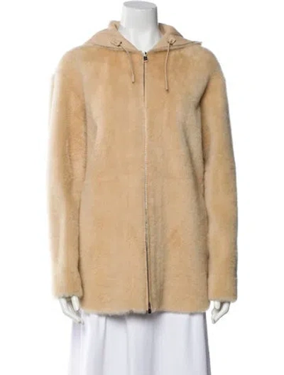 Pre-owned Loro Piana Shearling Fur Jacket In Neutral
