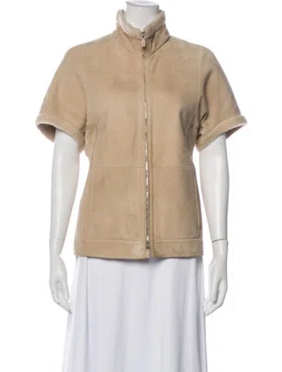 Pre-owned Loro Piana Shearling Fur Jacket In Neutral