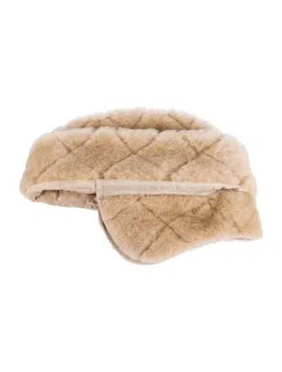 Pre-owned Loro Piana Shearling Hat In Neutral