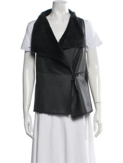 Pre-owned Loro Piana Shearling Vest In Grey