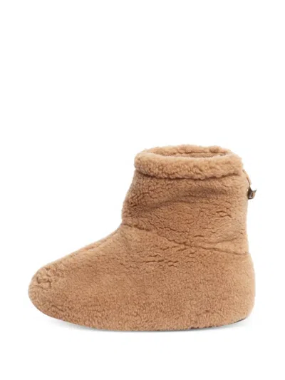 Pre-owned Loro Piana Sheepskin Drawstring Ankle Boots In Neutral