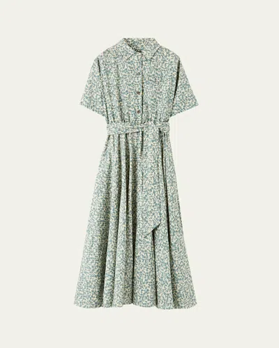 Loro Piana Shelly Floral-print Linen Shirtdress In Multi