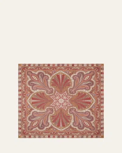 Loro Piana Sherazade Paisley Cashmere-silk Scarf In T1nl Rumba Red Prune Purple Sunflower