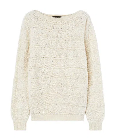 Loro Piana Ship Collar Sweater In White