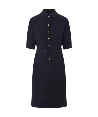 Loro Piana Short Sleeve Dress In Black