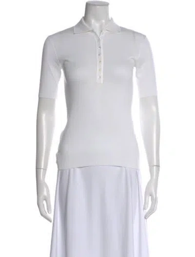Pre-owned Loro Piana Short Sleeve Polo In White