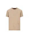 Loro Piana Short Sleeved Crewneck T-shirt In Quarzite Beige