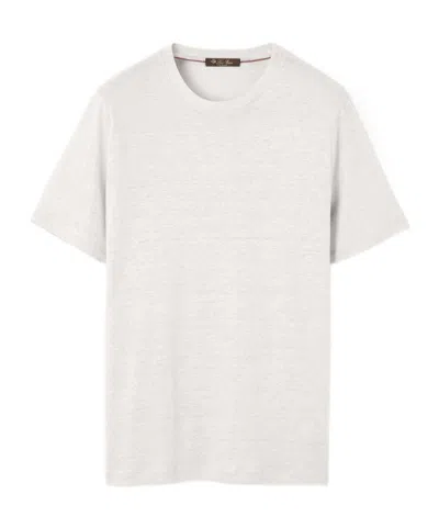Loro Piana Short-sleeved Knitted T-shirt In Optical White