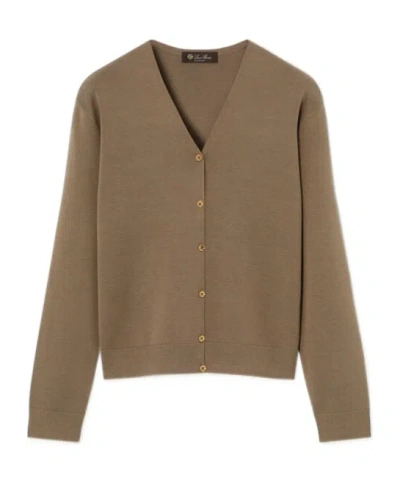 Loro Piana Siena Cardigan In Smoky Wood Color