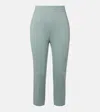 Loro Piana Siena Silk And Cotton Cropped Tapered Pants In Blue