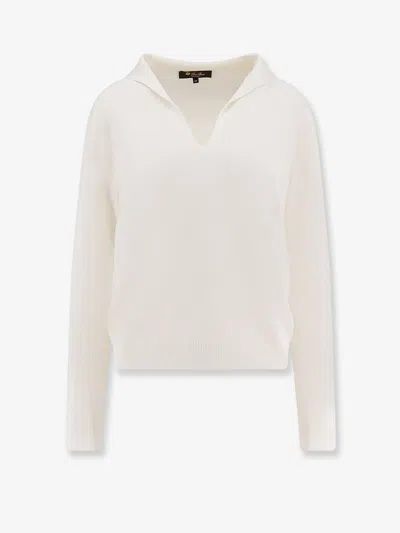 Loro Piana Siena Silk And Cotton Sweater In White