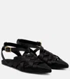 Loro Piana Silene Satin Sandals In Black