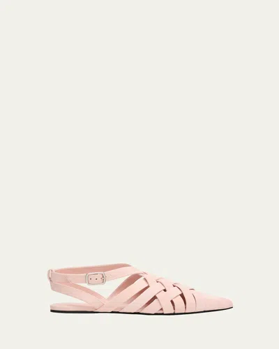 Loro Piana Silene Woven Suede Sandals In Pink