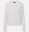 Loro Piana Silk And Cotton Polo Sweater In Gray
