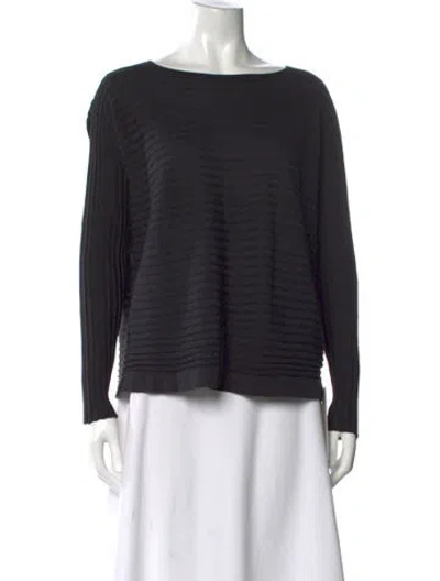 Pre-owned Loro Piana Silk Bateau Neckline Sweater In Black