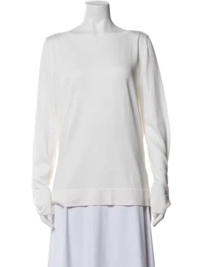 Pre-owned Loro Piana Silk Bateau Neckline Sweater In Neutrals