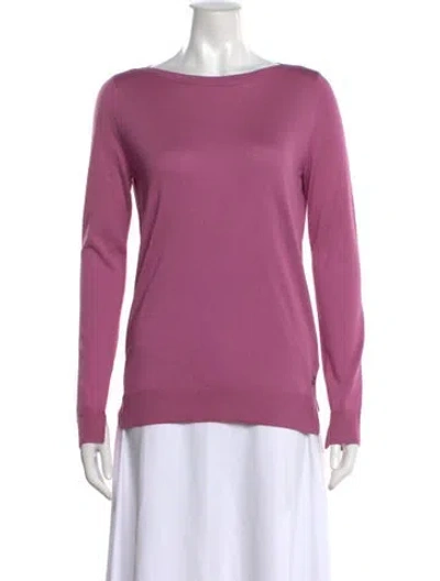 Pre-owned Loro Piana Silk Bateau Neckline Sweater In Purple