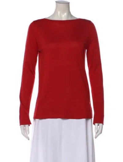 Pre-owned Loro Piana Silk Bateau Neckline Sweater In Red