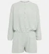 Loro Piana Silk Bloucé Playsuit In Grayed Jade
