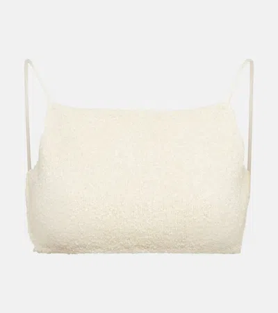 Loro Piana Silk Bouclé Crop Top In Spelt
