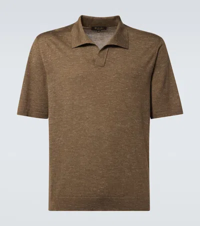 Loro Piana Silk, Cashmere, And Linen Polo Shirt In Green