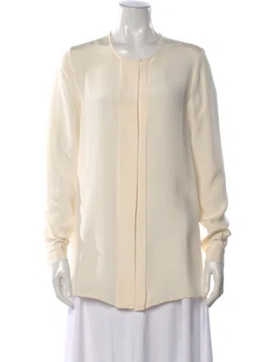 Pre-owned Loro Piana Silk Crew Neck Blouse