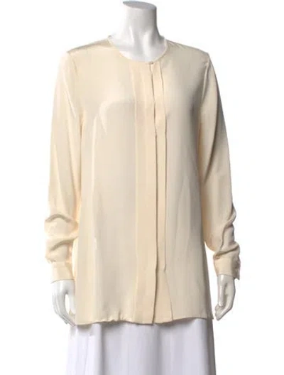 Pre-owned Loro Piana Silk Crew Neck Blouse In Neutral