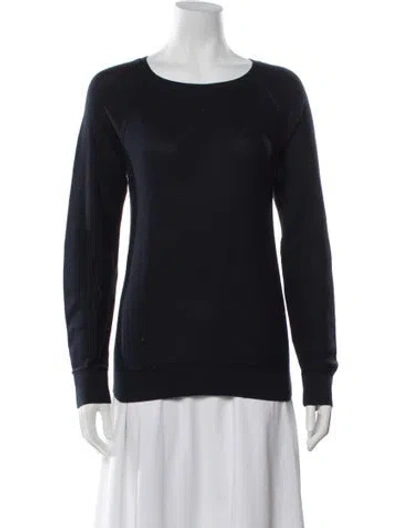 Pre-owned Loro Piana Silk Crew Neck Sweater In Blue
