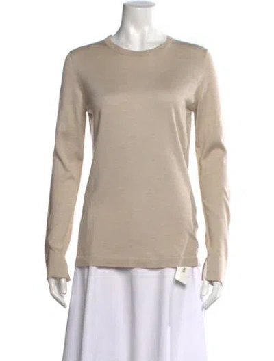 Pre-owned Loro Piana Silk Crew Neck Sweater In Neutral