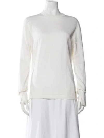Pre-owned Loro Piana Silk Crew Neck Sweater In Neutrals