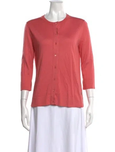 Pre-owned Loro Piana Silk Crew Neck Sweater In Pink