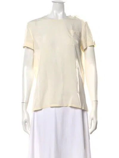 Pre-owned Loro Piana Silk Crew Neck Top In Neutral