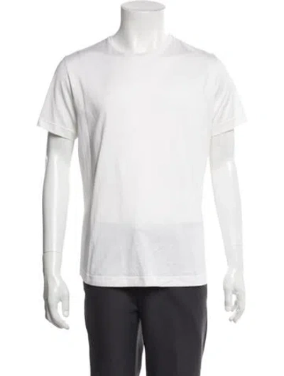 Pre-owned Loro Piana Silk Crew Neck T-shirt In White