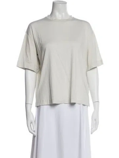 Pre-owned Loro Piana Silk Crew Neck T-shirt In White
