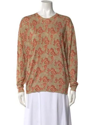 Pre-owned Loro Piana Silk Floral Print Sweater In Multi
