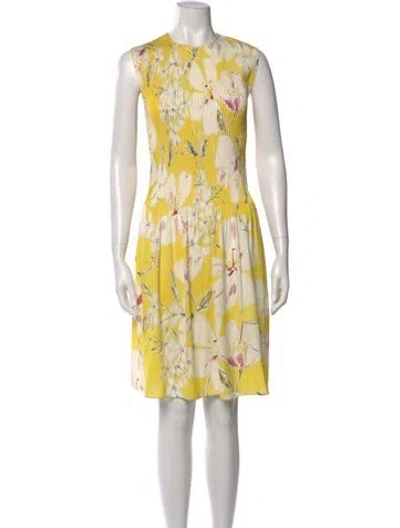 Pre-owned Loro Piana Silk Knee-length Dress In Yellow
