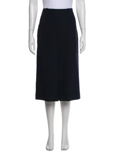 Pre-owned Loro Piana Silk Knee-length Skirt In Blue