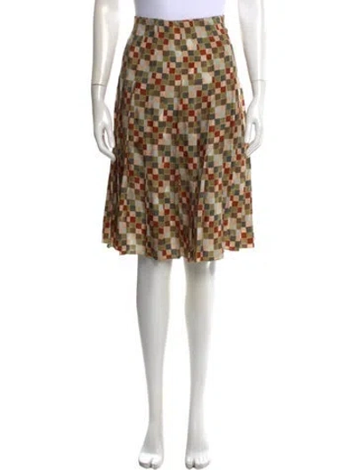 Pre-owned Loro Piana Silk Knee-length Skirt In Green