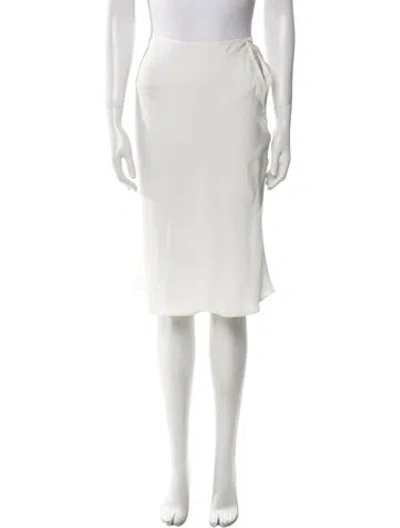 Pre-owned Loro Piana Silk Knee-length Skirt In White