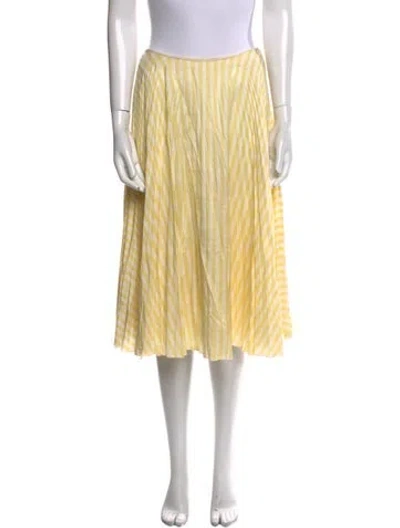 Pre-owned Loro Piana Silk Knee-length Skirt In Yellow
